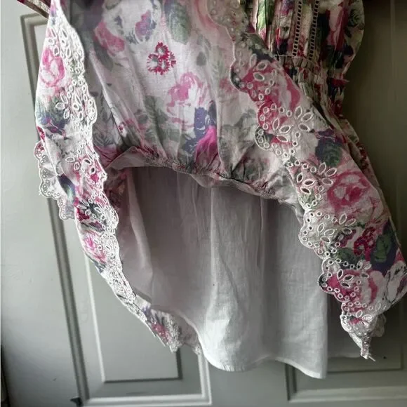 Loveshackfancy Mavis Ruffle Eyelet Floral Mini Dress Size Small - Picture 7 of 16